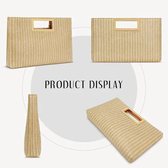 Women’s A-beige Leather Imported Magnetic Evening Purse Hand Bags - Picture 4 of 7